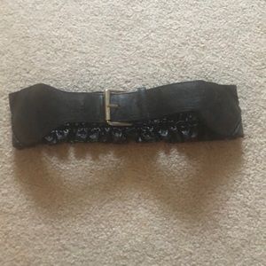 Faux leather cinched belt